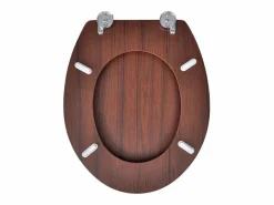 Asientos de inodoro con tapa 2 piezas MDF marrón 02_0002946^Helloshop26 Best