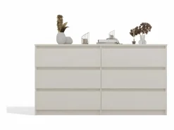 TOPESHOP Cómoda|ASTER - Cómoda grande dormitorio salón oficina - 6 cajones - 138x40x75cm - 6 cajones - estilo escandinavo