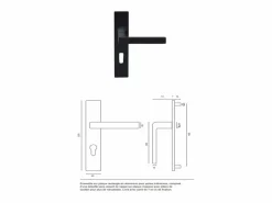 Ayous Bloque de puerta acristalamiento transparente H204 x L83 Panel lateral derecho + manija^GD Menuiseries Discount