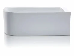 Shower & Design Bañera acrílica blanca de esquina, 240L, 170 x 75 x 58 cm, ángulo recto, ANIKA Blanco Outlet