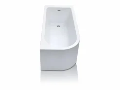 Shower & Design Bañera acrílica blanca de esquina, 240L, 170 x 75 x 58 cm, ángulo recto, ANIKA Blanco Outlet
