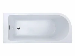 Shower & Design Bañera acrílica blanca de esquina, 240L, 170 x 75 x 58 cm, ángulo recto, ANIKA Blanco Outlet