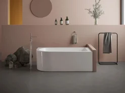 Shower & Design Bañera acrílica blanca de esquina, 240L, 170 x 75 x 58 cm, ángulo recto, ANIKA Blanco Outlet