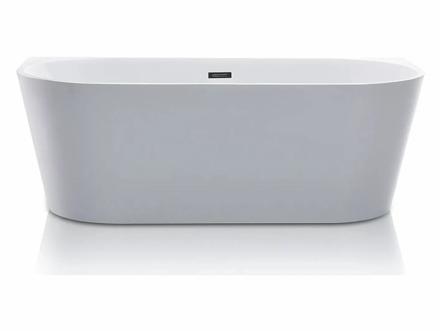 Shower & Design Bañera Semi Exenta|Bañera acrílica blanca, 255L, 180 x 75 x 58 cm, DIVINA