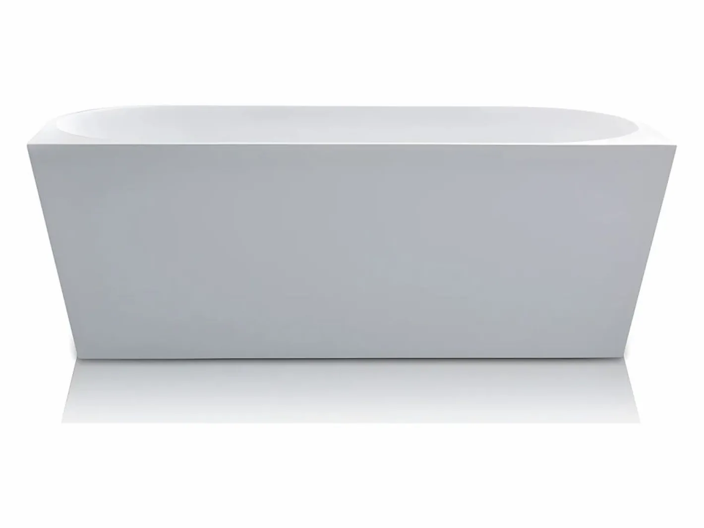 Shower & Design Bañera Semi Exenta|Bañera acrílica blanca, 255L, 180 x 75 x 58 cm, DIVINA