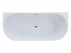 Shower & Design Bañera Semi Exenta|Bañera acrílica blanca, 255L, 180 x 75 x 58 cm, DIVINA