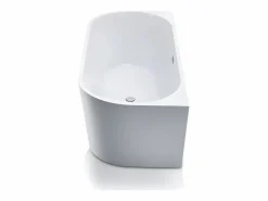 Shower & Design Bañera Semi Exenta|Bañera acrílica blanca, 255L, 180 x 75 x 58 cm, DIVINA