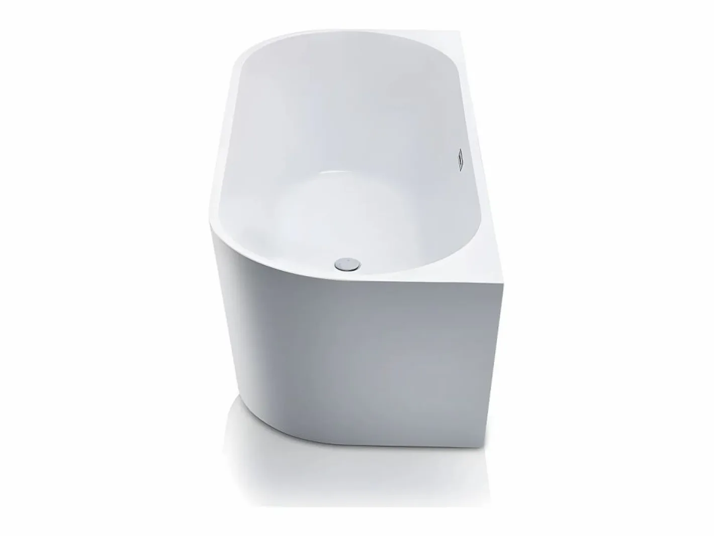Shower & Design Bañera Semi Exenta|Bañera acrílica blanca, 255L, 180 x 75 x 58 cm, DIVINA
