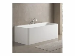 Bañera Semi Exenta|Bañera acrílica de pared URBAN blanca de 170 cm
