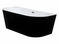 Shower & Design Bañera acrílica negra, 245L, 170 x 75 x 58 cm, DIVINA Negro Clearance