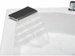 Shower & Design Bañera angular hidromasaje sistema de cascada AGLENA - 2 plazas - 350L - 150 x 150 x 60 cm Blanco Online