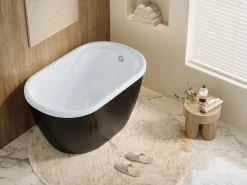 Shower & Design Bañera asiento PICCOLA 240L 120 x 75 x 65 cm - Negro Outlet