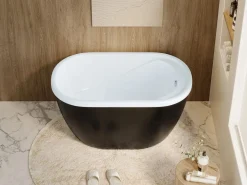 Shower & Design Bañera asiento PICCOLA 240L 120 x 75 x 65 cm - Negro Outlet