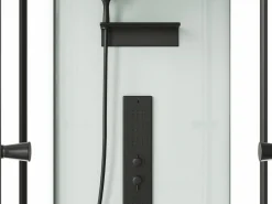 Shower & Design Cabina De Ducha|Bañera Ducha|Bañera con ducha balneario - Negro - L150 x P75 x Alt. 215 cm - 36 jets - DARIA