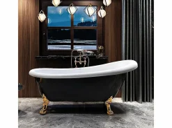 Bañera con patas RICHMOND NEGRA 171 cm patas LEÓN DORADAS^ROGIER & MOTHES Best