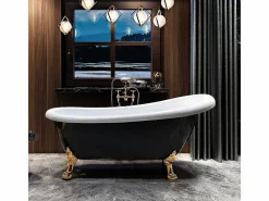 ROGIER & MOTHES Bañera Con Patas|Bañera con patas RICHMOND NEGRA 171 cm patas LEÓN BLANCAS