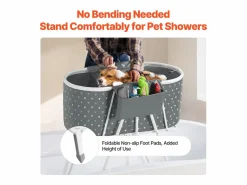 Bañera de Aseo, SucceBuy Bañera Plegable para Mascotas Pequeñas, Gris^ Discount
