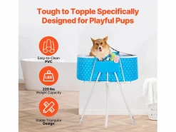 Higiene Y Cuidado De Mascotas|Bañera de Aseo, SucceBuy Bañera Plegable para Perro Claro para Pequeños Animales