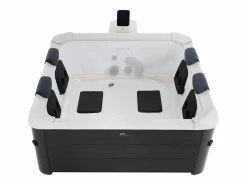 Mspa Spa Semirrígido|Bañera de hidromasaje 6 plazas antracita con LED, L160 m x l160m x Alt. 65 cm, NAPUKA de