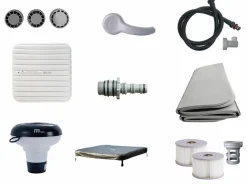 Mspa Spa Semirrígido|Bañera de hidromasaje 6 plazas antracita con LED, L160 m x l160m x Alt. 65 cm, NAPUKA de