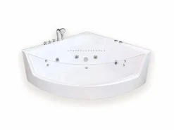 ELITESHOPPING Bañera De Hidromasaje|Bañera Rinconera|Bañera de hidromasaje 150 x 150 cm Cromoterapia 8 jets – White Maple