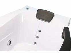 ELITESHOPPING Bañera De Hidromasaje|Bañera Rinconera|Bañera de hidromasaje 180 X 96 cm con frontal de cristal 9 jets - Jasmine