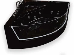 ELITESHOPPING Bañera de hidromasaje 150 x 150 cm Cromoterapia 8 jets – Black Maple Negro Hot