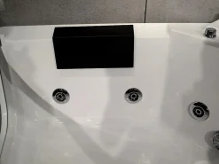 Bañera de hidromasaje angular de cristal, 2 plazas, 330 L, 138 x 138 x 59 cm - EVELINA^Shower & Design New