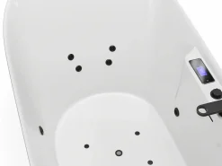 Shower & Design Bañera de hidromasaje asimétrica blanca - 190 L - 180 x 80 x 74 cm - BOLAZA Blanco Sale