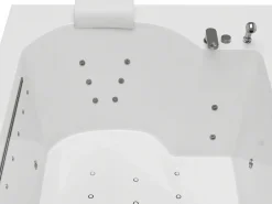 Shower & Design Bañera De Hidromasaje|Bañera de hidromasaje blanca - 2 plazas - 450 L - 185 x 120 x 65 cm - DEFORIA