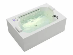 Shower & Design Bañera De Hidromasaje|Bañera de hidromasaje blanca - 2 plazas - 450 L - 185 x 120 x 65 cm - DEFORIA