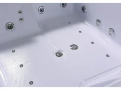 Bañera de hidromasaje blanca doble bomba 178 X 147 cm 33 jets - Petal^ELITESHOPPING Online
