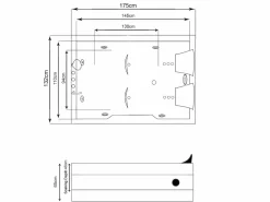 ELITESHOPPING Bañera de hidromasaje blanca 175 X 132 cm Cromoterapia 14 jets - Calla Blanco Discount