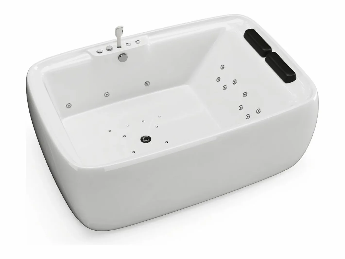 Bañera de hidromasaje blanca - 2 plazas - 390 L - 180 x 120 x 60 cm - VOLUTA^Shower & Design Outlet