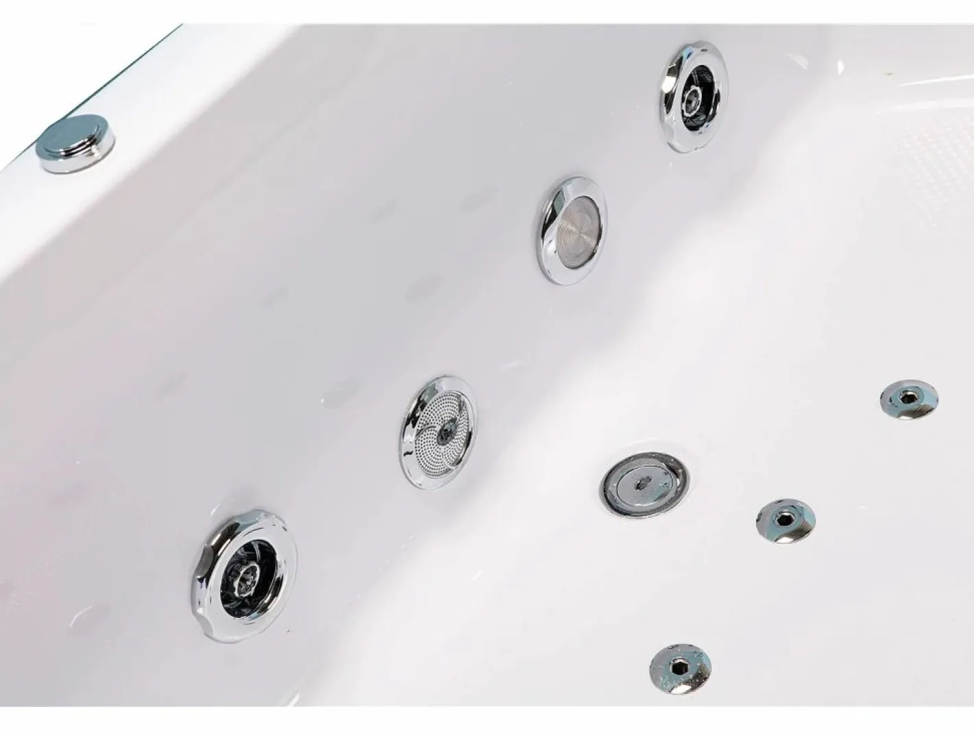 ELITESHOPPING Bañera De Hidromasaje|Bañera Rinconera|Bañera de hidromasaje blanca 180 X 90 cm Cromoterapia 14 jets - Primula