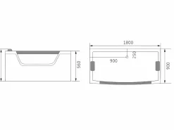 ELITESHOPPING Bañera De Hidromasaje|Bañera Rinconera|Bañera de hidromasaje blanca 180 X 90 cm Cromoterapia 14 jets - Primula