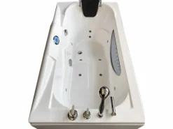 ELITESHOPPING Bañera De Hidromasaje|Bañera Rinconera|Bañera de hidromasaje blanca 170 X 90 cm 11 jets - Freesia