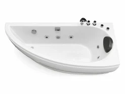 Shower & Design Bañera de hidromasaje , 1 plaza, Ancho 160 x Alt. 63 x Prof. 75 cm, ángulo recto, TABANA Blanco Sale