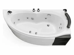 Shower & Design Bañera de hidromasaje blanca, 1 plaza, Ancho 150 x A56 x Prof. 100 cm, ángulo derecho, LUANA Blanco Outlet