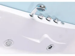 Bañera de hidromasaje blanca 180 X 120 cm 2 personas 8 jets - Poppy^ELITESHOPPING Sale