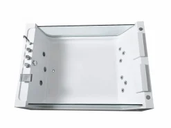ELITESHOPPING Bañera de hidromasaje con cristal panorámico 170 X 120 cm 8 jets - Gemma Blanco Outlet