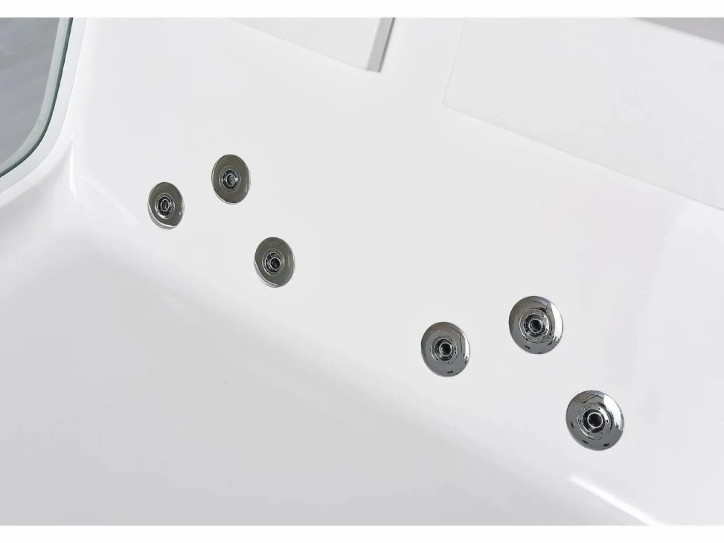 ELITESHOPPING Bañera de hidromasaje con cristal panorámico 170 X 120 cm 8 jets - Gemma Blanco Outlet