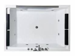 ELITESHOPPING Bañera de hidromasaje con cristal panorámico 170 X 120 cm 8 jets - Amber Blanco Best