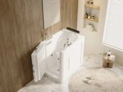 Bañera de hidromasaje con puerta - 1 plaza - 220L - 101,5 x 69 x 99 cm - BARUVA^Shower & Design Clearance