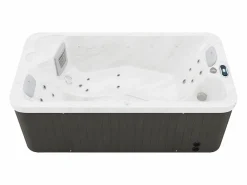 VOGUE SPA Bañera de hidromasaje de 2 plazas perlado con cubierta, 18 jets, Ancho 210 x Prof. 110 x Alt. 74 cm, motor BALBOA, TAHITI Blanco Best