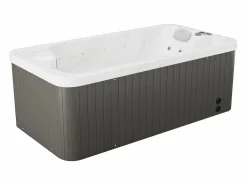 VOGUE SPA Bañera de hidromasaje de 2 plazas perlado con cubierta, 18 jets, Ancho 210 x Prof. 110 x Alt. 74 cm, motor BALBOA, TAHITI Blanco Best