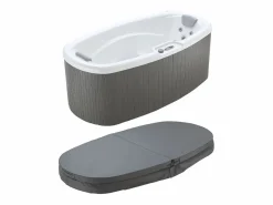 VOGUE SPA Bañera de hidromasaje de 2 plazas con cubierta, 14 chorros, Ancho 210 x Prof. 110 x Alt. 74 cm, sistema BALBOA, SAMOA IV Blanco