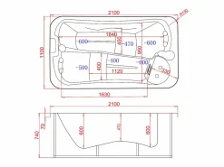 VOGUE SPA Bañera De Hidromasaje De Exterior|bañera de hidromasaje de exterior para 2 personas de color con 14 jets TAHITI - Sistema BALBOA