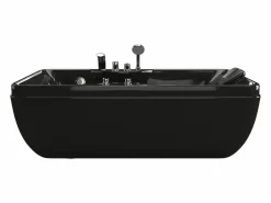 Vente-unique Bañera de hidromasaje - Ángulo izquierdo, 1 plaza, 150 x 75 x 54,5 cm, 750W, GAVINO Negro Best