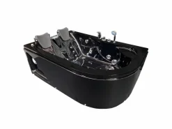 ELITESHOPPING Bañera De Hidromasaje|Bañera Rinconera|Bañera de hidromasaje negra 170 X 115 cm para 2 personas 15 jets - Black Tulip